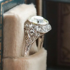 2.50CT White Round Cut Simulated Diamond Art Deco Antique Style 925 Silver Ring