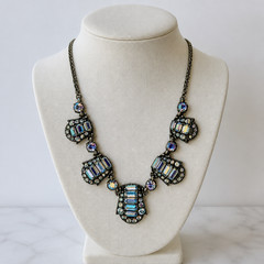 Hollycraft Crystal Aurora Borealis Rhinestone Necklace