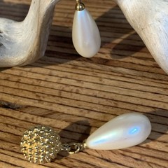 Vintage Monet 2 Inch Long Pearl Drop Dangle Earrings Pierced