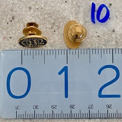 Vintage Pair of Q12 1998 Pin Back Gold Tone Enamel World Globe