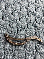 Vintage Abstract Brooch Pin Goldtone Silvertone 3.5 inches