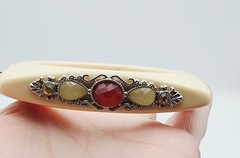 Vintage Lucite Square acrylic resin Rhinestone bangle bracelet