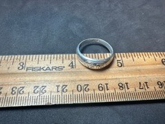 3.31g Vintage Chinese Symbol Silver Band Ring Ethnic Asian Size 7