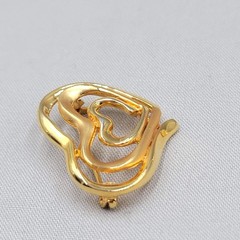 Vintage Triple Heart Danecraft Brooch Gold Plated 1.25″
