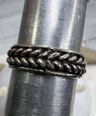 Vtg Twisted Cable Ring Sterling Silver 925 Band Size 10.25 Men Woman Jewelry 🖤