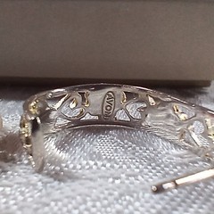 Vintage Avon Sterling Silver 925 Enamel Flower Heart Filligree J Hoop Earrings