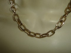 ELONGATED GOLD TONE CHAIN LINK COLLAR 1/4” W NECKLACE #28/10