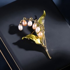 Vintage Style Lily of the Valley Brooch Elegant Flower Pin Suit Accessories