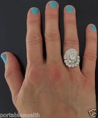 3.50ct Antique Vintage Art Deco Diamond Ring Platinum 14k Yellow Gold