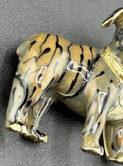 Vintage Erwin Pearl Bulldog Enamel Brooch