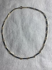 Vintage Gold Tone Bar Link Necklace Choker 15.5” Spring Ring Closure
