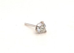 Art Deco Old European Single Diamond Stud Earring Mined F SI .27ct 1920’s-1930’s