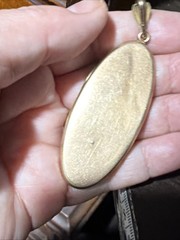 Antique 18g W&H 14k Gold Filled Huge Oval Locket Repousse Guilloche Rose Pendant