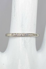Antique 1920s Engraved .25ct VS G Diamond Platinum Wedding Band Ring