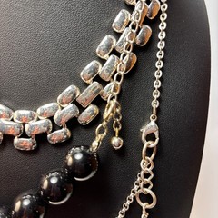 Necklace Lot Goth Large Filigree Heart Pendant Metal Choker Acrylic Beads