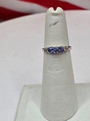 Vintage 14k white gold Diamond & Tanzanite ring