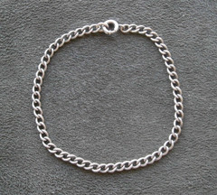Dainty Close Curb Small Link Vintage Sterling Silver Padlock Bracelet 7.5″ ~4.8g