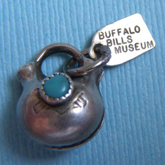 Vintage Native American pottery Buffalo Bills Museum turquoise sterling charm