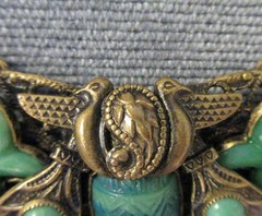 Antique Vintage 1920s EGYPTIAN REVIVAL NECKLACE art deco green czech glass