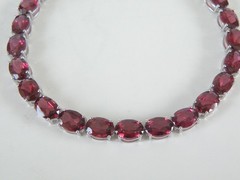 New Sterling Silver 925 Natural Rhodolite Pink Garnet Tennis Bracelet 7.5″