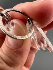 Vintage 925 Quartz Earring Single Sterling Silver Dangle Signed Deb Guyot