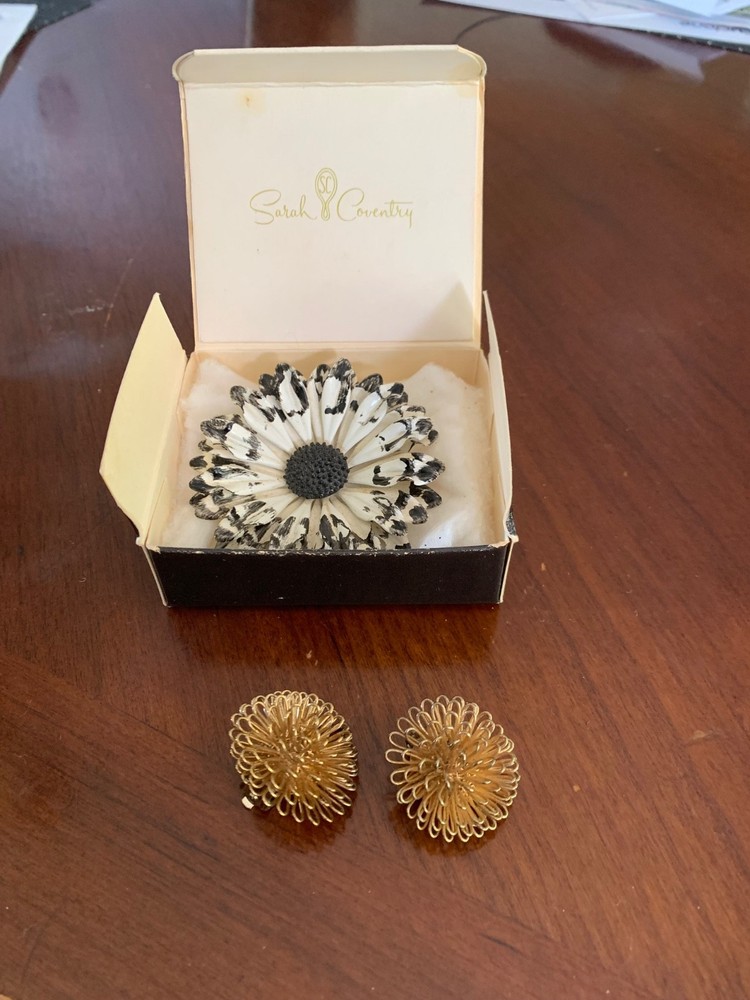 Vintage Sarah Coventry pin and clip on earrings “not sure of brand on earrings”