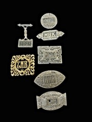 Vintage Monogram Brooch Lot Initials Pin Reseller Lot