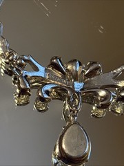 Vintage Anthony Statement Collar Necklace Clear Rhinestones Silver Tone