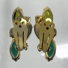 Vintage Juliana Demi Parure Brooch Earrings Leaf Layered Navette Set