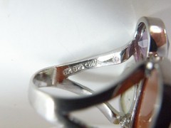 Huge Sterling Silver 925 Natural Gemstone Statement Vintage Ring Size 6