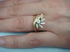 ANTIQUE LADIES FREE STYLE RING VERY CLEAN EUROPIAN CUT DIAMOND 3.7 GRAMS SIZE 6