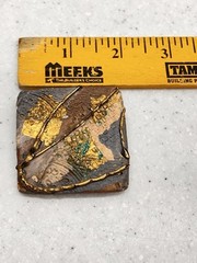 Vintage Post Modern Art Deco Ceramic Collage Brooch Statement Piece Wearable Art