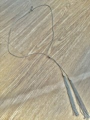 Vintage Estate Bolo Tassel Long Silver Tone Lariat Necklace Pendant 30”