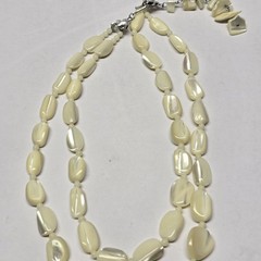 2 Strand Mother Of Pearl Necklace 15″