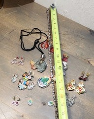 Rhinestone Bear Rainbows Owl 26 Pc Earrings, Necklaces Costume Jewelry Lot
