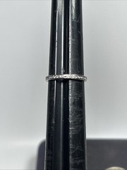 Art Deco Platinum Single Cut Diamond Eternity Wedding Band Ring