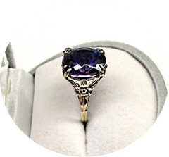 Lovely – Lavender TANZANITE Natural Gem – Vintage 14k Solid Yellow Gold Mtg.