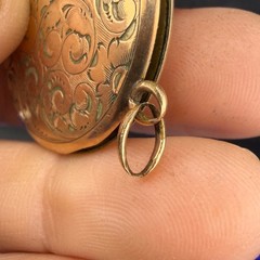 Vintage SKM Co. Gold Filled Locket Pendant Circle Engraved READ