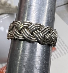 Vintage Woven Ring Sterling Silver 925 Band Size 12 Men Woman Jewelry 🖤