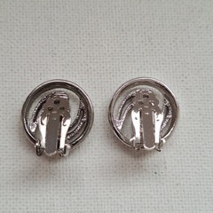 Vintage Unbranded Silvertone Abstract Swirl Openwork Clip-On Earrings