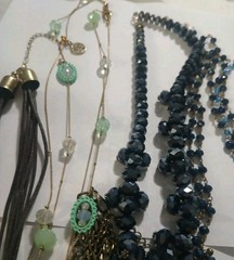 Vintage Colorful Blues, Greens, Etc. Necklace & Bracelet Lot Jewelry 22 Items