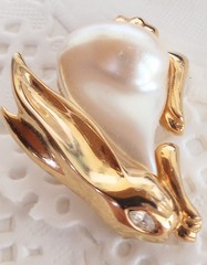 🐰 Lot #1 Vintage Now Bunny Rabbit Pin Brooch Earrings Marvella Avon Rhinestone