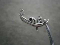 Gondola & Gondolier Venice Vintage Sterling Silver Bracelet Charm Pendant 2.0g