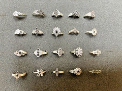 20 Unique delicate antique ring mountings sterling silver