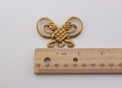 Vintage 1982 Metropolitan Museum of Art Braided Gold Tone Bow Pendant MMA