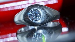 14k white gold ring 0.33ct natural diamond sz 4.5 solitaire antique 3.64gr N3622