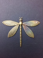 34593 Brass Oxidized Large Dragonfly Jewelry Finding