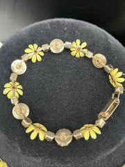 Summer Yellow Daisy Cabochon & Rhinestone MCM STYLE NECKLACE Bracelet set Choker