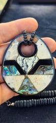 Horn Bone Shell Mother of Pearl Jet Abalone African Tribal Style 24″ L Necklace