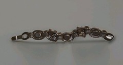 Juliana D & E Layered Jet Black Silvertone 5 Link Bracelet 6.50 BOOK Ref 1062